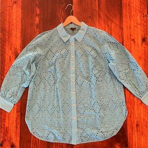 Talbots eyelet boyfriend shirt